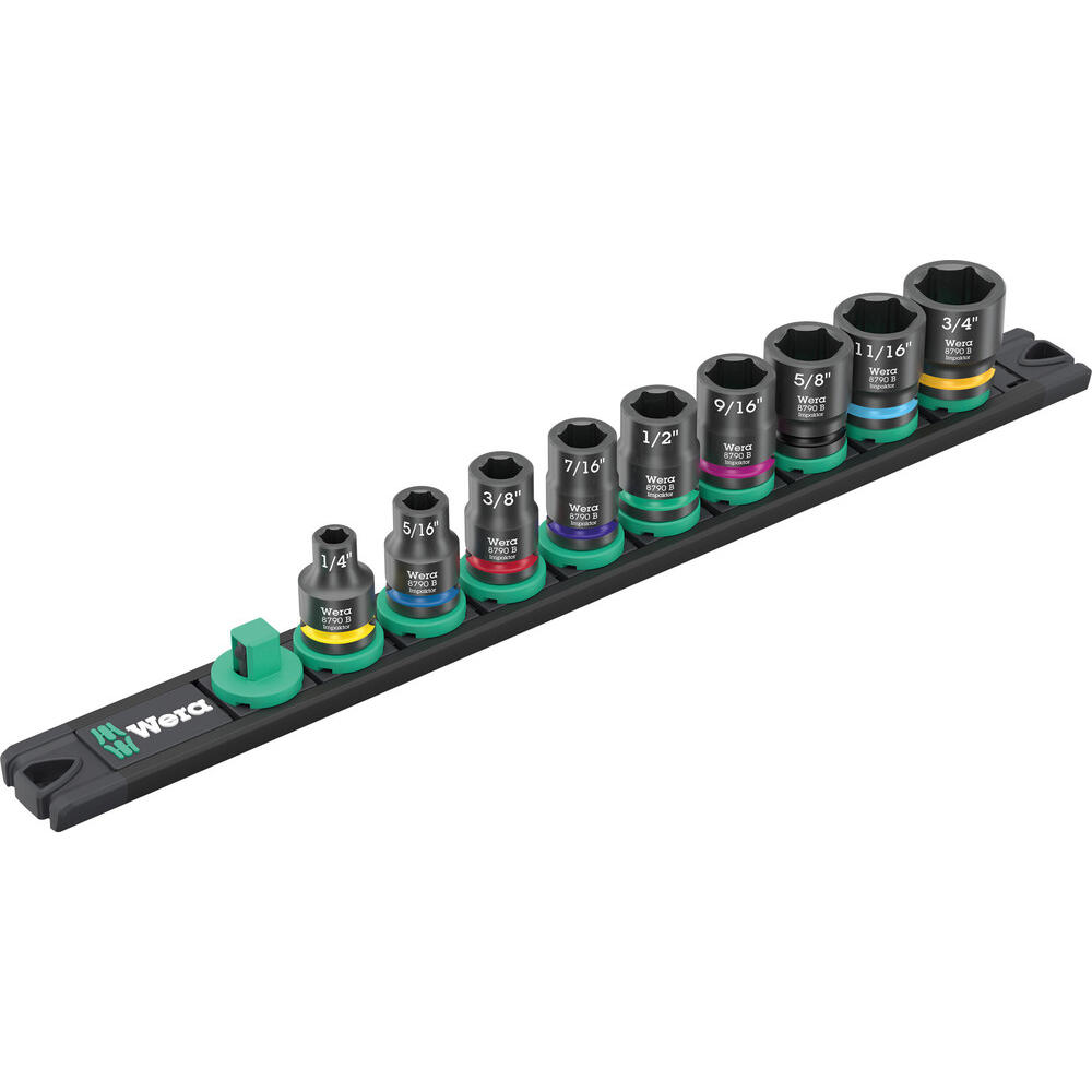 Wera Zyklop 9 Piece 3/8" Drive Hexagon Impaktor Socket Set Imperial 3/8
