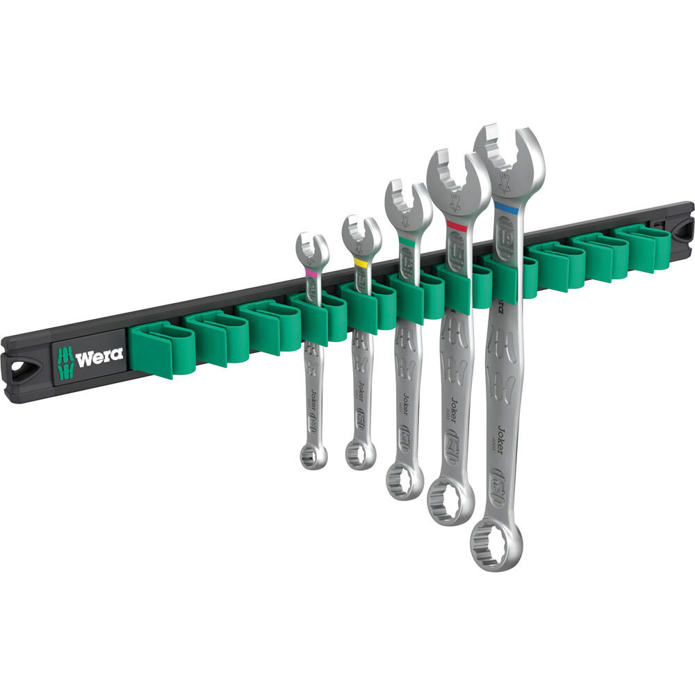 Wera 6003 Joker 2 5 Piece Ring Spanner Set On Magnetic Rail