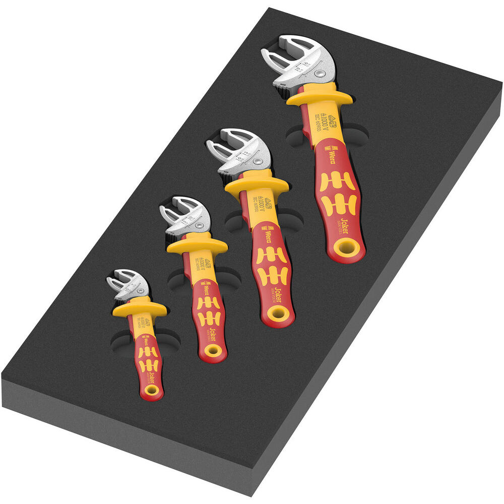 Image of Wera 4 Piece 6004 Joker VDE Insulated Spanner Set in Foam Module