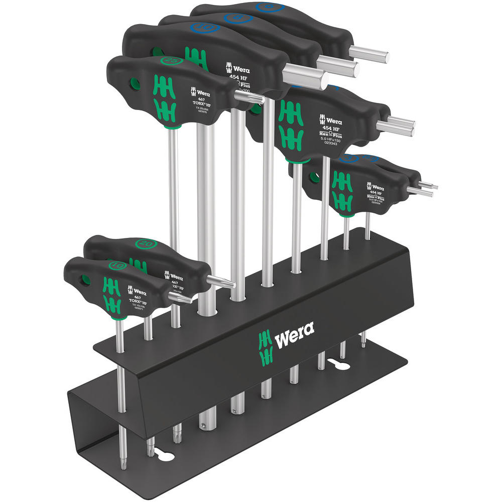 Wera 10 Piece Bicycle T Handle Hex and Torx Key Set