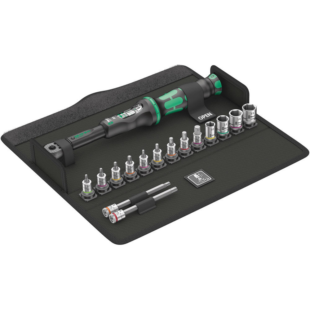 Wera 16 Piece 1/4" Bicycle Torque Wrench and Socket Set 1/4" 2.5Nm - 25Nm
