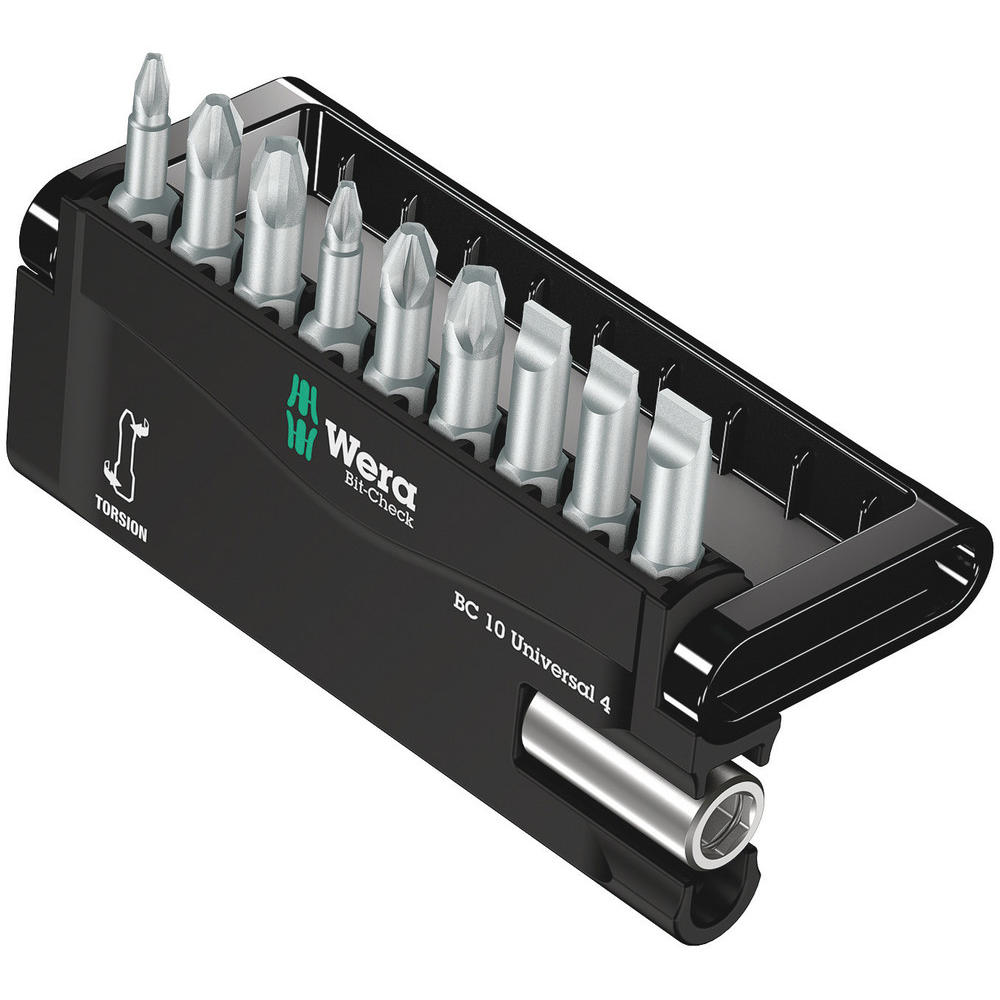 Wera 10 Piece Slotted Phillips And Pozi Screwdriver Bit Set