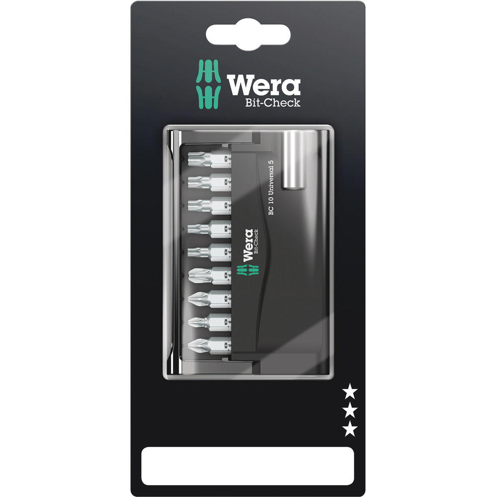 Image of Wera 10 Piece Phillips, Pozi and Torx Screwdriver Bit Set