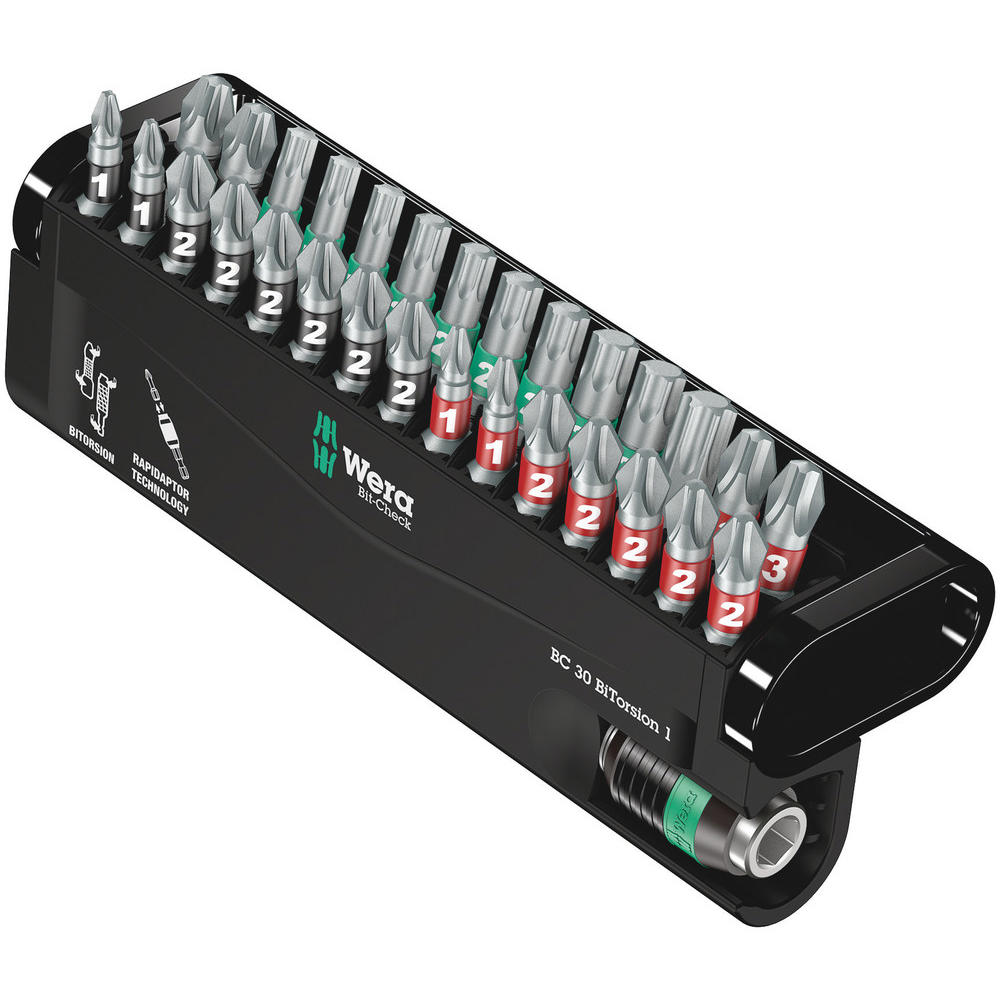 Wera 30 Piece Bit-check Bitorsion Screwdriver Bit And Holder Set