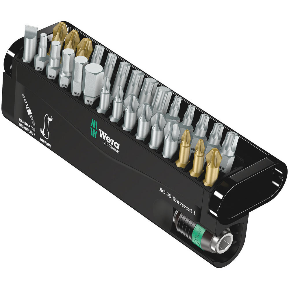 Wera 30 Piece Universal Bit-Check Screwdriver Bit And Holder Set
