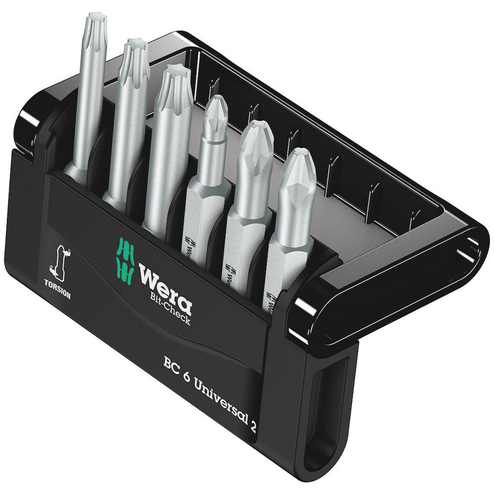 Wera 6 Piece Mini-Check Phillips, Pozi And Torx Screwdriver Bit Set