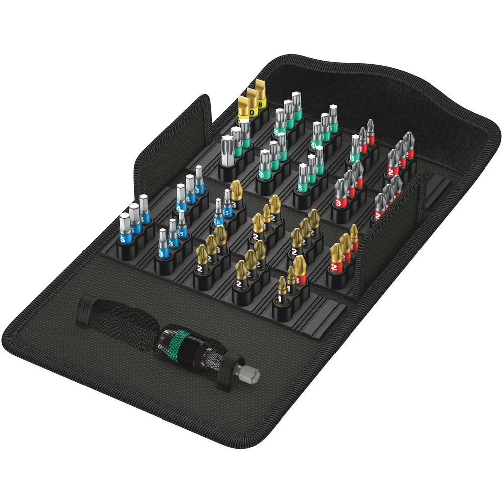 Wera 61 Piece Bit-safe Bitorsion Torsion Screwdriver Bit And Holder Set