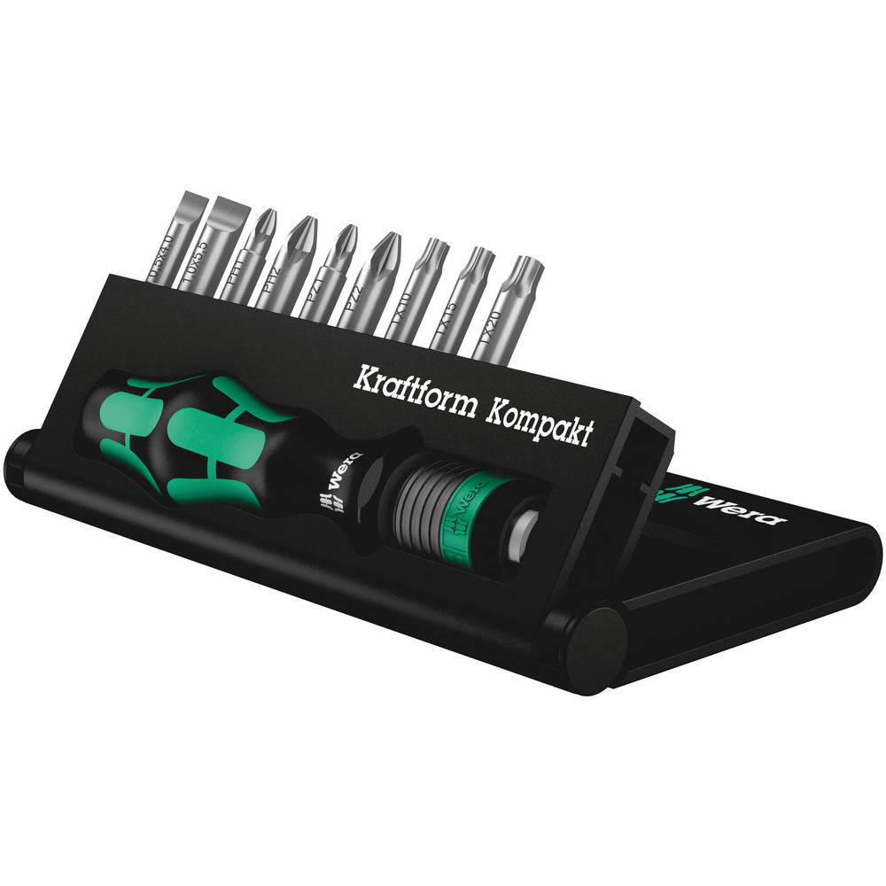 Wera 10 Piece Kraftform Kompakt Screwdriver Bit Set
