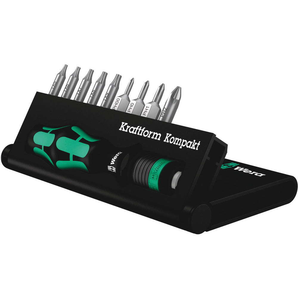 Wera 10 Piece Kraftform Kompakt 12 Screwdriver Bit Set