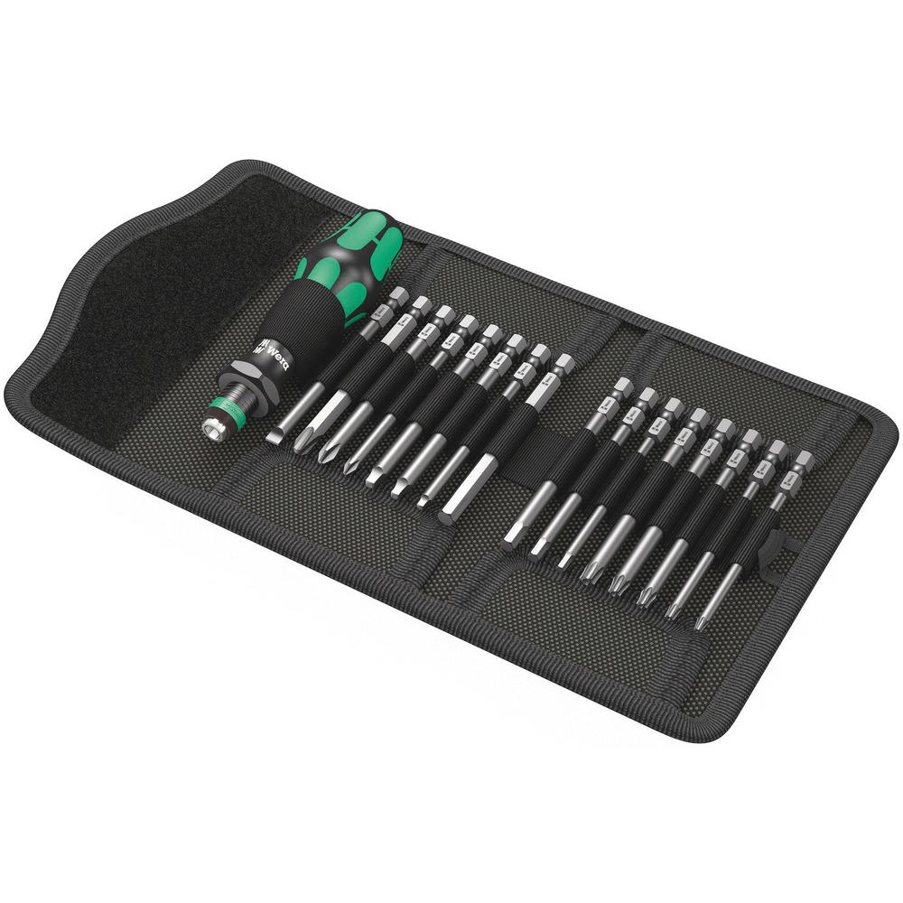 Wera 17 Piece Kraftform Kompakt 60 Screwdriver Bit Set Imperial