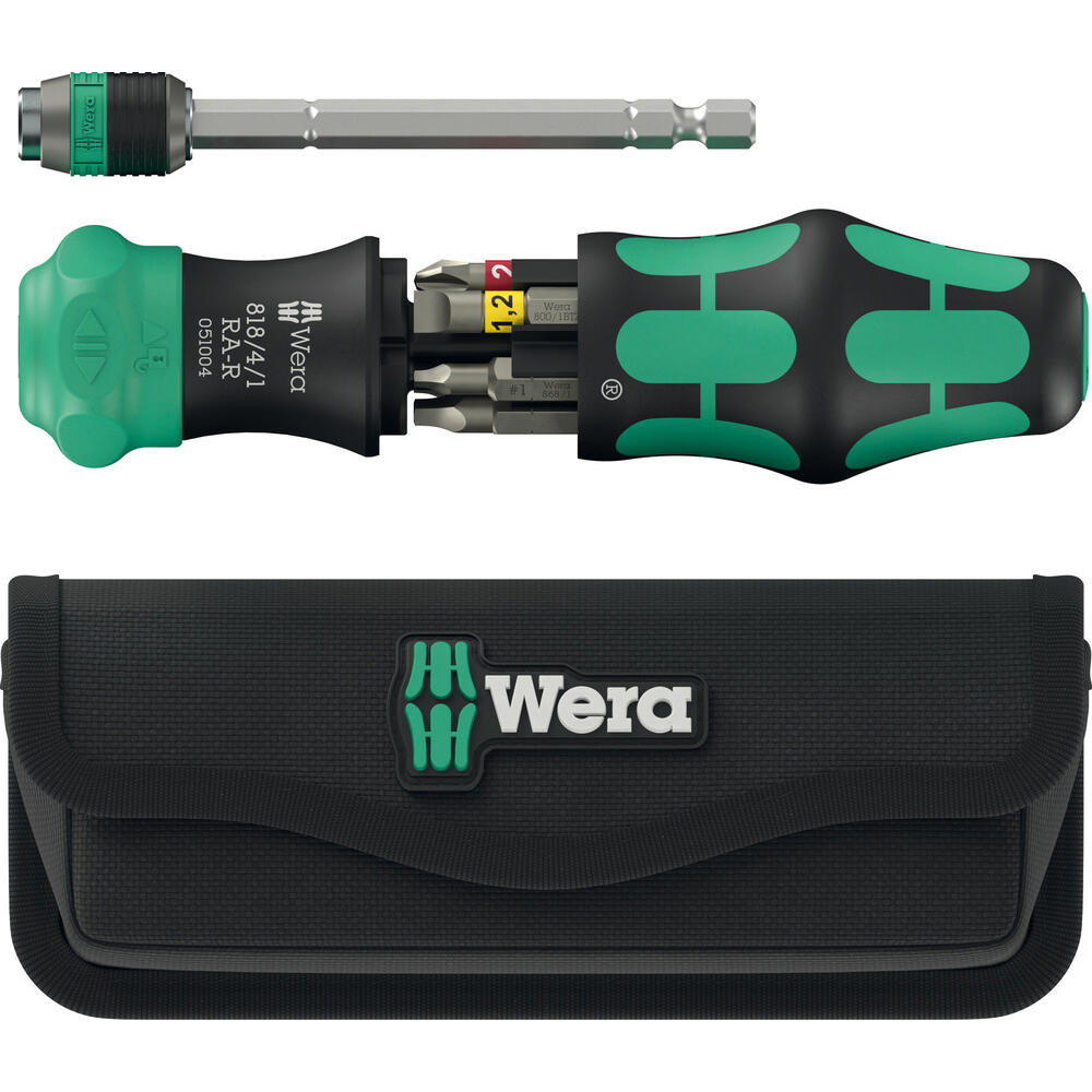Wera Kraftform Kompakt 6 Piece 26 Ra-r Ratchet Screwdriver Set And Pouch