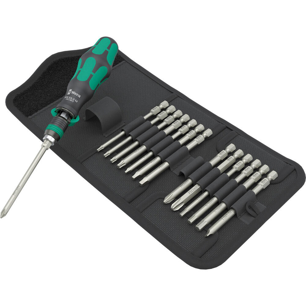 Wera Ra-r M Kraftform Kompakt 15 Piece Ratchet Screwdriver Set Imperial