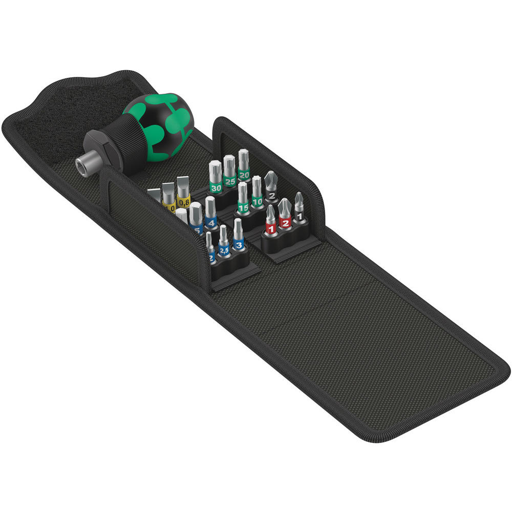 Wera Kraftform Kompakt Stubby Screwdriver And 18 Piece Bit Set