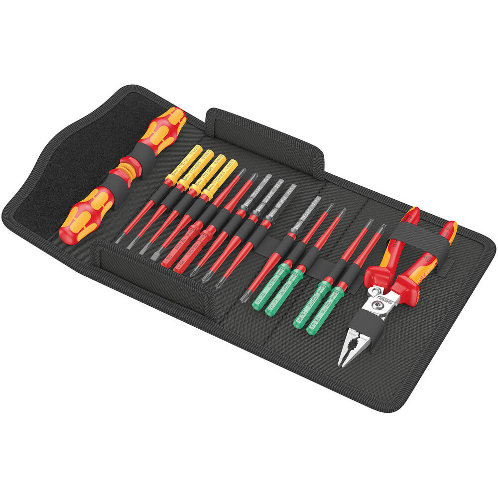 Wera 17 Piece Kraftform Kompakt Vde Insulated Extra Slim Tool Finder Set