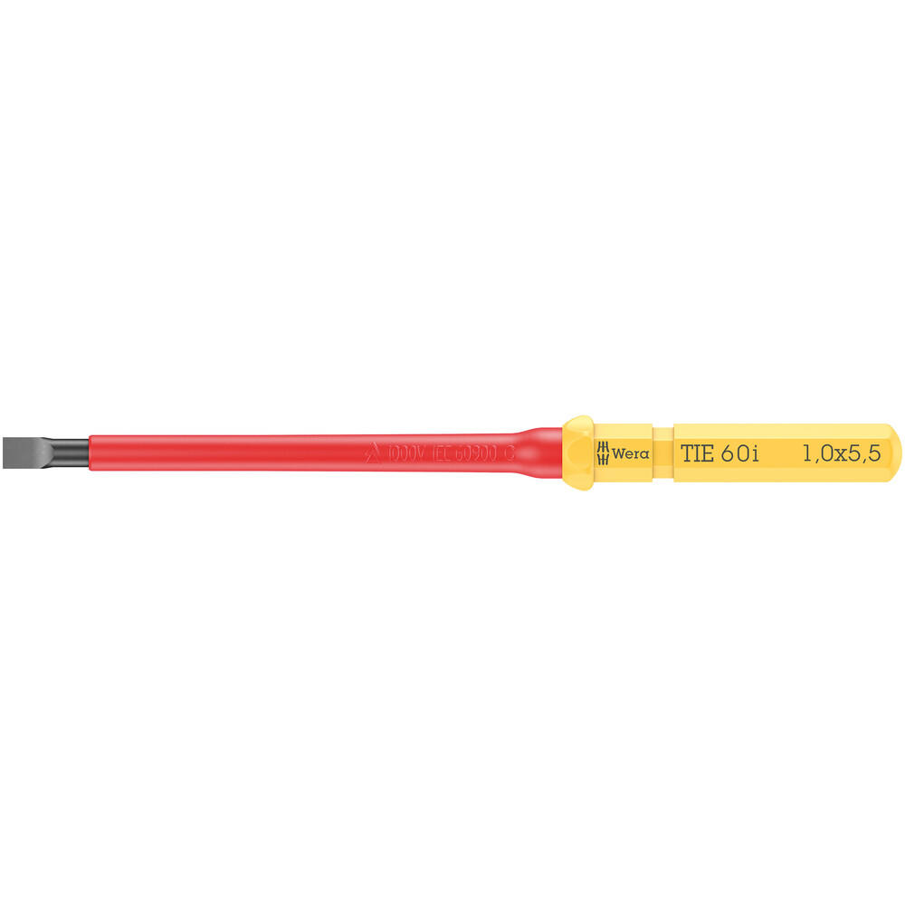 Wera Kraftform Kompakt 60 I Vde Insulated Slotted Screwdriver Blade 5.5mm 154mm