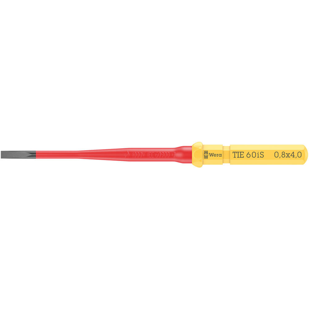 Wera Kraftform Kompakt 60is Vde Insulated Slotted Screwdriver Blade 4mm 154mm