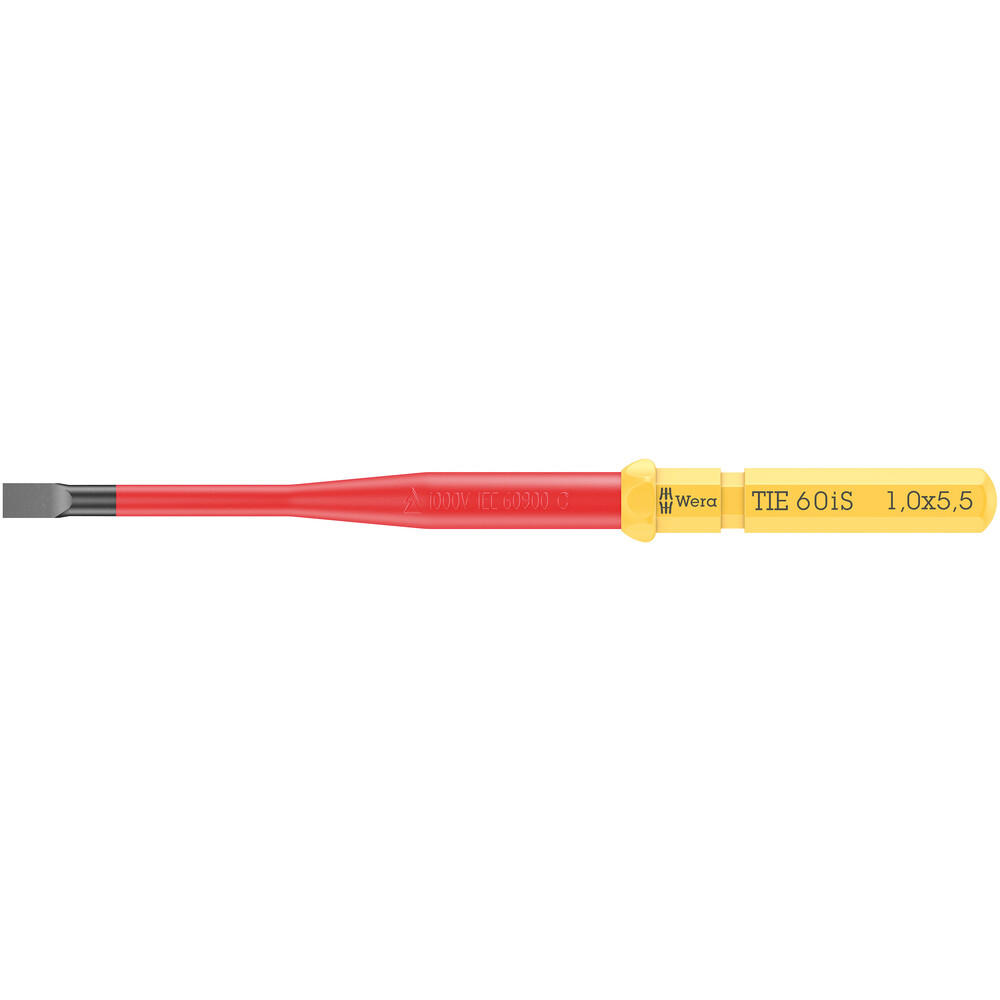 Wera Kraftform Kompakt 60is Vde Insulated Slotted Screwdriver Blade 5.5mm 154mm