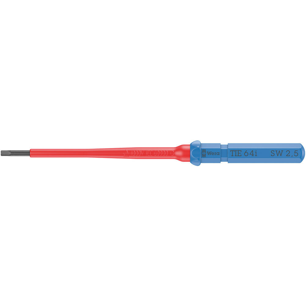 Wera Kraftform Kompakt 64 I VDE Insulated Hex Plus Screwdriver Blade 2.5mm 154mm