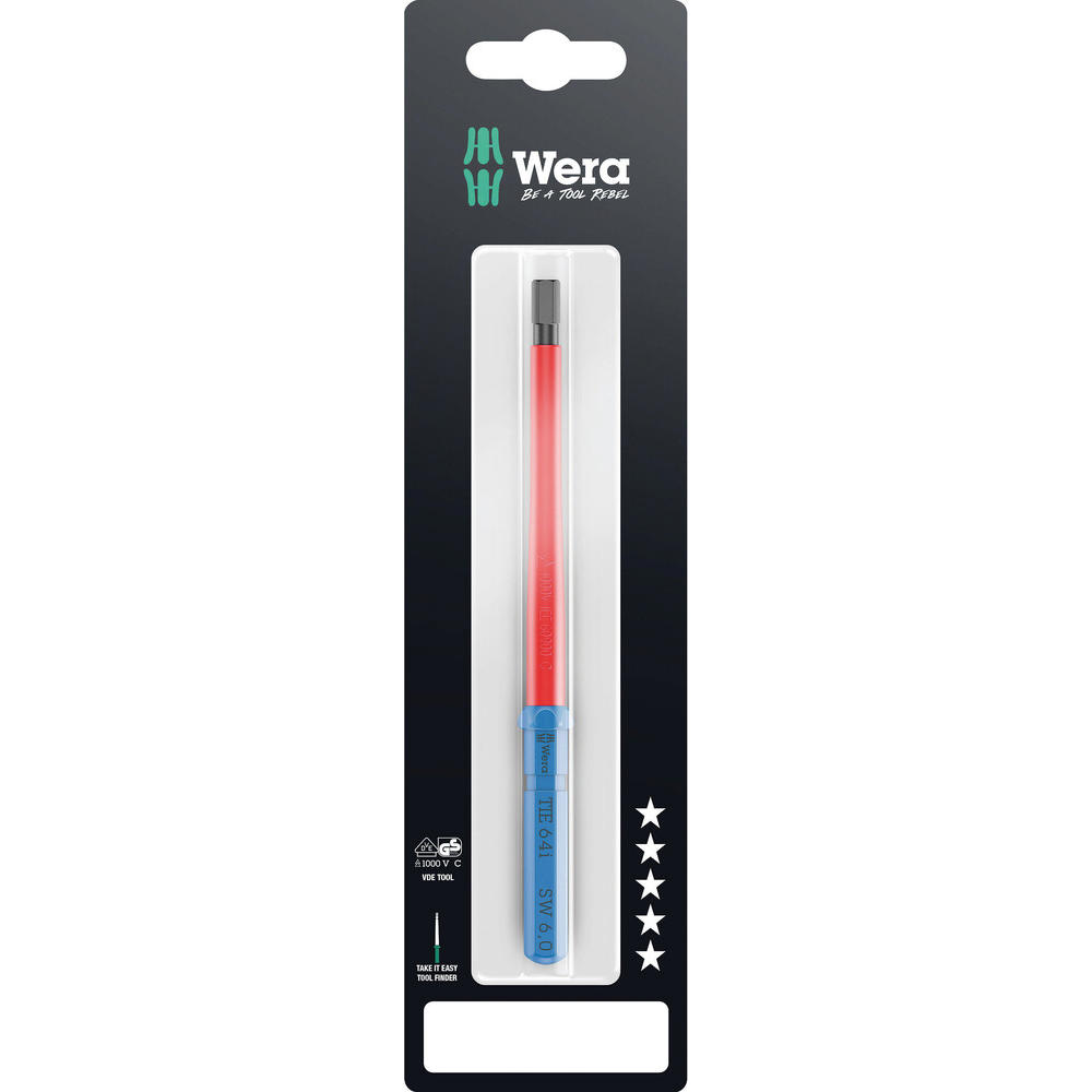 Wera Kraftform Kompakt 64 i VDE Insulated Hexagon Screwdriver Blade 5mm 154mm