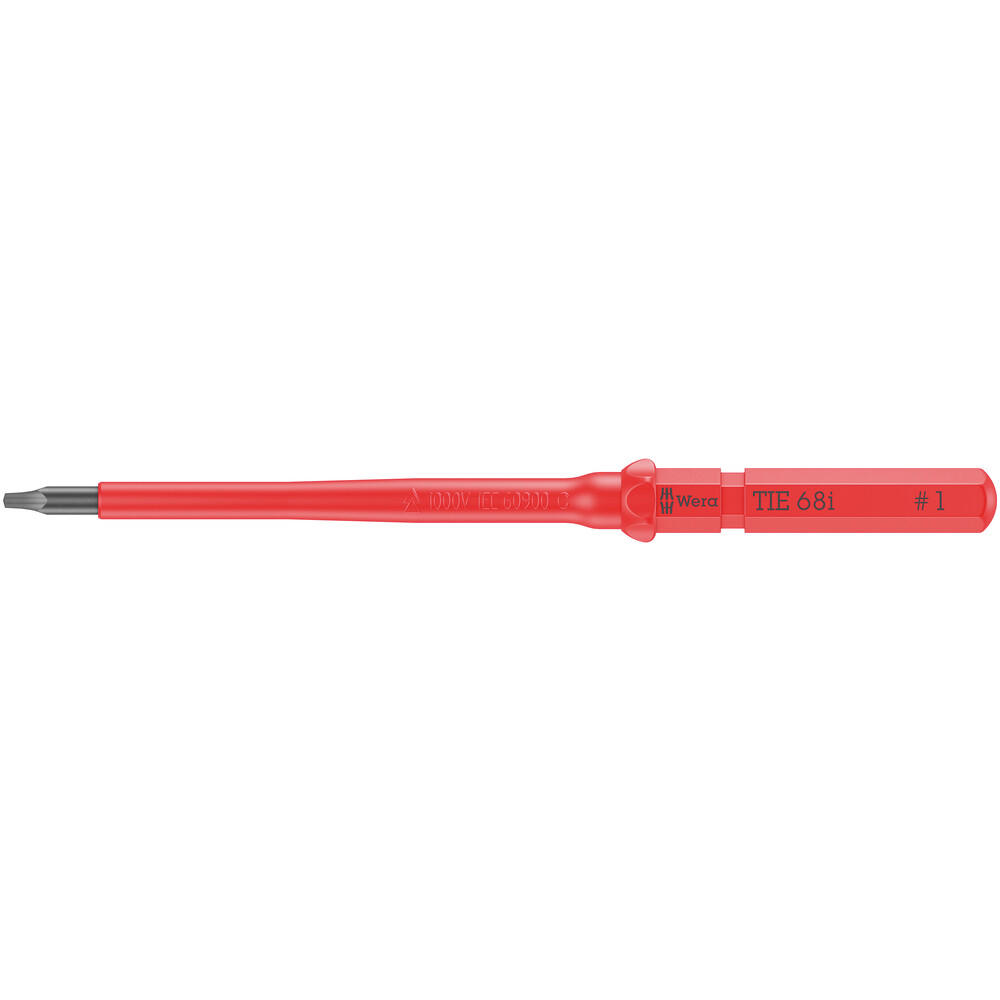 Wera Kraftform Kompakt 68 I VDE Insulated Square Screwdriver Blade Robertson Tip 1 154mm