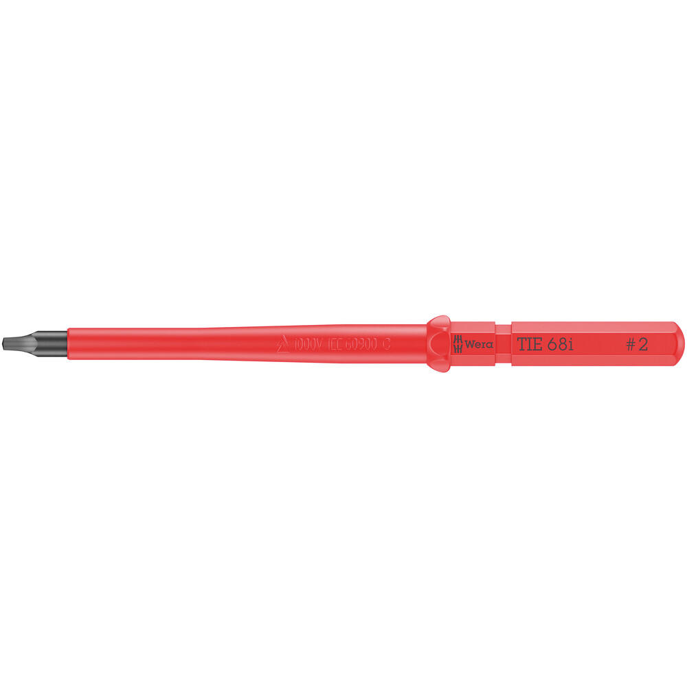 Wera Kraftform Kompakt 68 I VDE Insulated Square Screwdriver Blade Robertson Tip 2 154mm