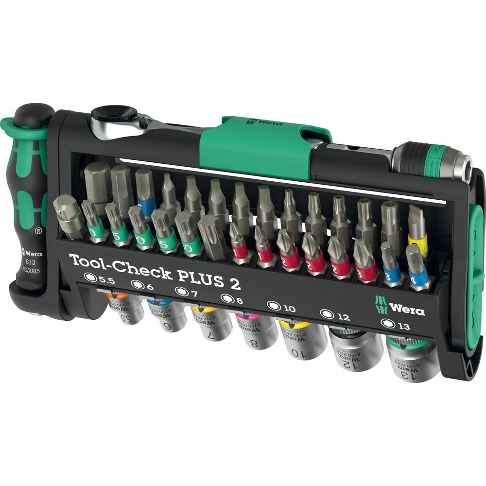 Wera Tool Check Plus 2 39 Piece Screwdriver and 1/4" Drive Hexagon Socket Set 1/4