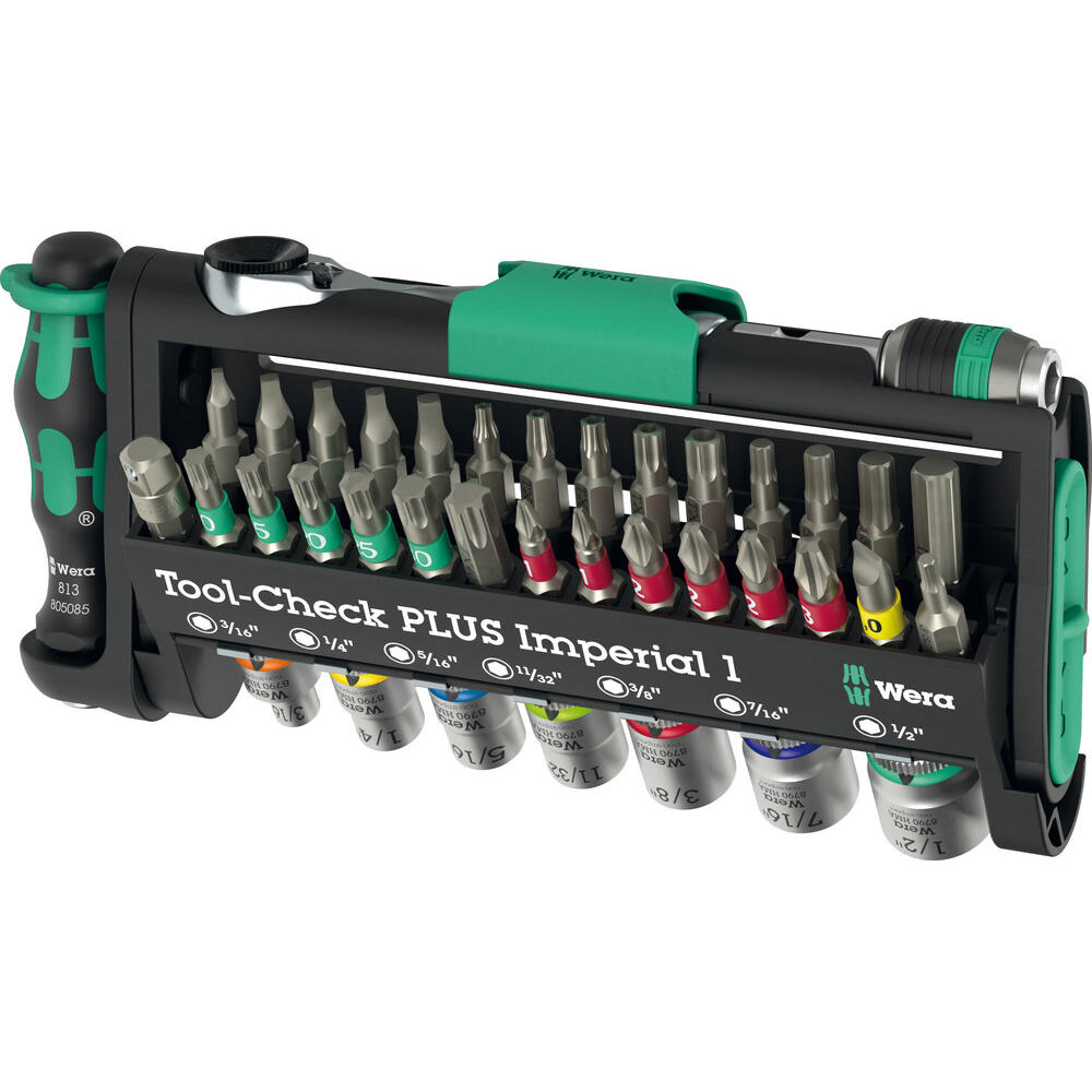Wera Tool Check Plus 39 Piece Screwdriver and 1/4" Drive Socket Set Imperial 1/4