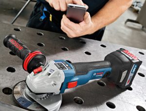 Bosch Connected tools can interface with smart devices via a bluetooth module on the machine
