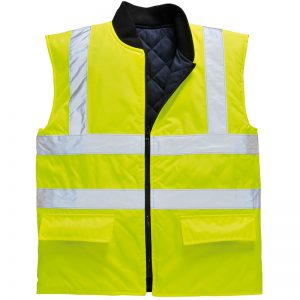 300D Oxford Weave Hi Vis Reversible Bodywarmer