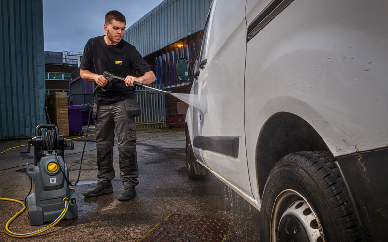 Karcher 4/10 X Classic Pressure Washer Cleaning Vehicles